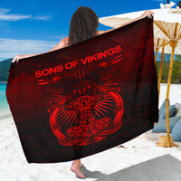 Viking Sarong - Vikings Ravens Mjolnir - Red Version Sarong RLT12 - Wonder Print Shop