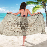 Viking Sarong - Tree Of Life with Triquetra and Futhark Pastel Gold Sarong RLT12 - Wonder Print Shop