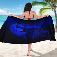 Viking Sarong - Fenrir Viking 3D Tattoo - Blue Version Sarong RLT12 - Wonder Print Shop