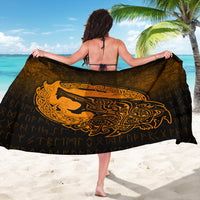 Viking Sarong - Fenrir Viking 3D Tattoo - Gold Version Sarong RLT12 - Wonder Print Shop