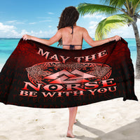 Viking Sarong - May The Norse Be With You Viking - Red Version Sarong RLT12 - Wonder Print Shop