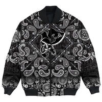 Viking Bomber Jacket Scandinavian Raven Axe with Bandana Paisley Style RLT12 - Wonder Print Shop