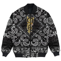 Viking Bomber Jacket Scandinavian Vintage Pattern Is In The Form Of Twisted Dragon with Bandana Paisley Style RLT12 - Wonder Print Shop