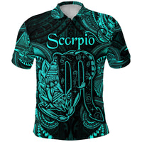Custom Scorpio Zodiac Polynesian Polo Shirt Unique Style Turquoise LT8 - Wonder Print Shop