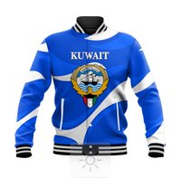 (Custom Personalised) Kuwait Baseball Jacket Sporty Style - Blue LT8 - Wonder Print Shop
