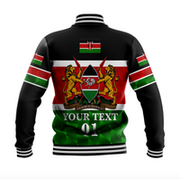(Custom Personalised) Kenya Coat Of Arms Baseball Jacket Flag Vibes LT8 - Wonder Print Shop