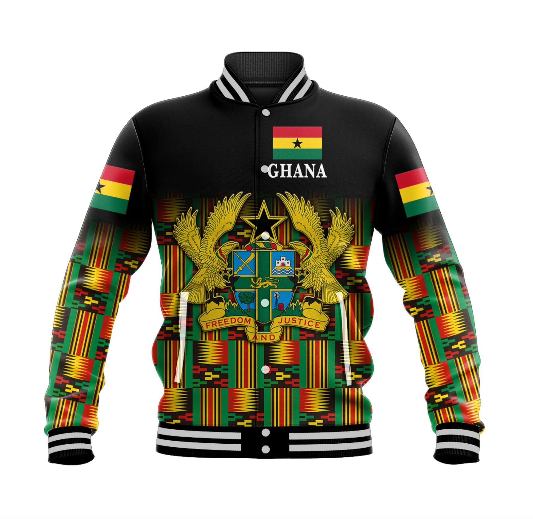 custom-personalised-ghana-baseball-jacket-coat-of-arms-kente-pride
