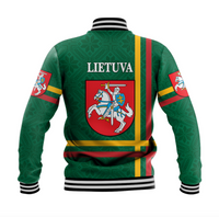 Lithuania Baseball Jacket Coat Of Arms Lietuva Flag Style - Green LT8 - Wonder Print Shop