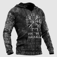 Custom Viking Clothing Viking See You In Valhalla Hoodie RLT12 - Wonder Print Shop