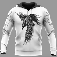 Viking Clothing Raven Vegvisir Viking Hoodie RLT12 - Wonder Print Shop