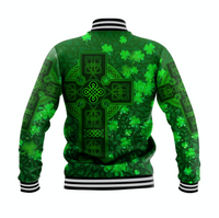 Celtic Cross Baseball Jacket With Shamrock Simple Style LT8 - Wonder Print Shop
