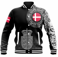 Viking Clothing Viking Denmark Coat of Arms Baseball Jacket RLT12 - Wonder Print Shop