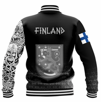 Viking Clothing Viking Finland Coat of Arms Baseball Jacket RLT12 - Wonder Print Shop