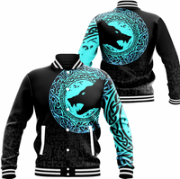 Viking Clothing Viking Dark Wolf Baseball Jacket RLT12 - Wonder Print Shop
