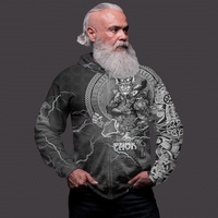 Viking Clothing Viking Thor and Jormungand Zip Hoodie RLT12 - Wonder Print Shop