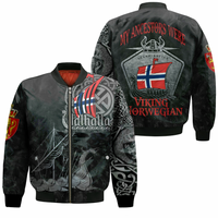 Viking Clothing Viking Norway Drakkar Sleeve Zip Bomber Jacket RLT12 - Wonder Print Shop