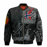 Viking Clothing Viking Norway Drakkar Sleeve Zip Bomber Jacket RLT12 - Wonder Print Shop
