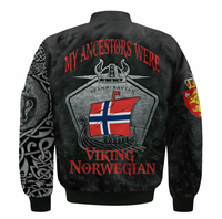 Viking Clothing Viking Norway Drakkar Sleeve Zip Bomber Jacket RLT12 - Wonder Print Shop