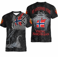 Viking Clothing Viking Norway Drakkar V neck T shirt RLT12 - Wonder Print Shop