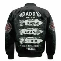 Viking Clothing Viking Daddy Sleeve Zip Bomber Jacket RLT12 - Wonder Print Shop