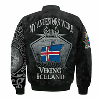 Viking Clothing Viking Iceland Drakkar Sleeve Zip Bomber Jacket RLT12 - Wonder Print Shop