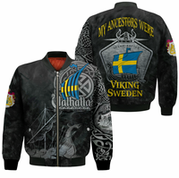 Viking Clothing Viking Iceland Sweden Sleeve Zip Bomber Jacket RLT12 - Wonder Print Shop