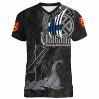 Viking Finland Islands Drakkar V neck T shirt RLT12 - Wonder Print Shop