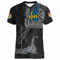 Viking Clothing Viking Sweden Drakkar V neck T shirt RLT12 - Wonder Print Shop