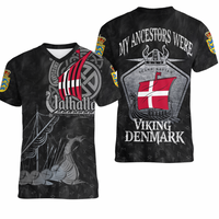 Viking Clothing Viking Denmark Drakkar V neck T shirt RLT12 - Wonder Print Shop