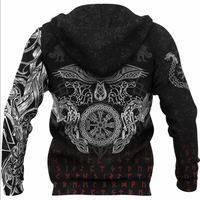 Viking Clothing Viking American Dragon Tattoo Valknut and Vegvisir Hoodie RLT12 - Wonder Print Shop