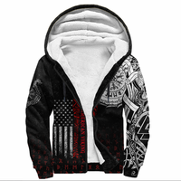 Viking Clothing Viking American Dragon Tattoo Valknut and Vegvisir Sherpa Hoodie RLT12 - Wonder Print Shop