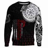 Viking Clothing Viking American Dragon Tattoo Valknut and Vegvisir Sweatshirts RLT12 - Wonder Print Shop