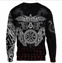 Viking Clothing Viking American Dragon Tattoo Valknut and Vegvisir Sweatshirts RLT12 - Wonder Print Shop