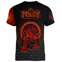 Viking Clothing Fenrir Norse 3D V neck T shirt RLT12 - Wonder Print Shop