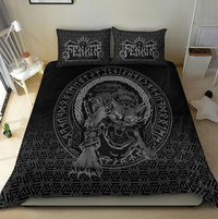 Viking Bedding Set Fenrir Norse 3D Tattoo RLT12 - Wonder Print Shop