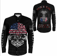 Viking Clothing Viking American By Blood Long Sleeve Button Shirt RLT12 - Wonder Print Shop