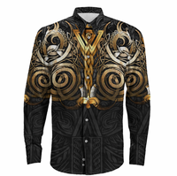 Viking Clothing Viking Valknut Odin Norse Mythology Long Sleeve Button Shirt RLT12 - Wonder Print Shop