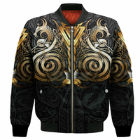 Viking Clothing Viking Valknut Odin Norse Mythology Sleeve Zip Bomber Jacket RLT12 - Wonder Print Shop