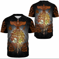 Viking Clothing Yggdrasil Raven and Wolf Baseball Jersey RLT12 - Wonder Print Shop