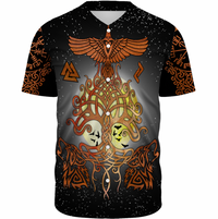 Viking Clothing Yggdrasil Raven and Wolf Baseball Jersey RLT12 - Wonder Print Shop