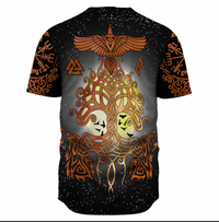 Viking Clothing Yggdrasil Raven and Wolf Baseball Jersey RLT12 - Wonder Print Shop