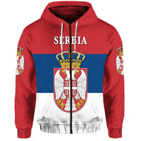Serbia Zip Hoodie Srbija Flag Style LT8 - Wonder Print Shop