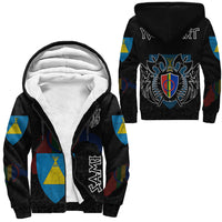 (Custom) Viking - Sami Flag and Map Sherpa Hoodie style Viking Geri and Freki RLT12 - Wonder Print Shop