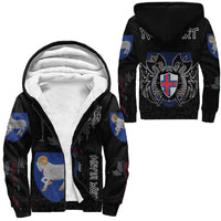 (Custom) Viking - Faroe Islands Flag and Map Sherpa Hoodie style Viking Geri and Freki RLT12 - Wonder Print Shop