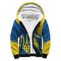 Ukraine Sherpa Hoodie Slava Ukraini Grunge Style - Wonder Print Shop