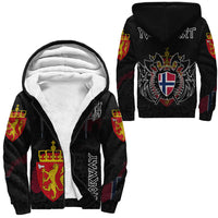 (Custom) Viking - Norway Flag and Map Sherpa Hoodie style Viking Geri and Freki RLT12 - Wonder Print Shop