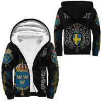 (Custom) Viking - Sweden Flag and Map (1) Sherpa Hoodie style Viking Geri and Freki RLT12 - Wonder Print Shop