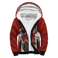 Canada Day Sherpa Hoodie Mountie on Moose - Wonder Print Shop