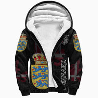 (Custom) Viking - Denmark Flag and Map Sherpa Hoodie style Viking Geri and Freki RLT12 - Wonder Print Shop