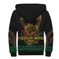 Juneteenth Dashiki Personalised Sherpa Hoodie Freedom United - Pan - African Flag - Wonder Print Shop